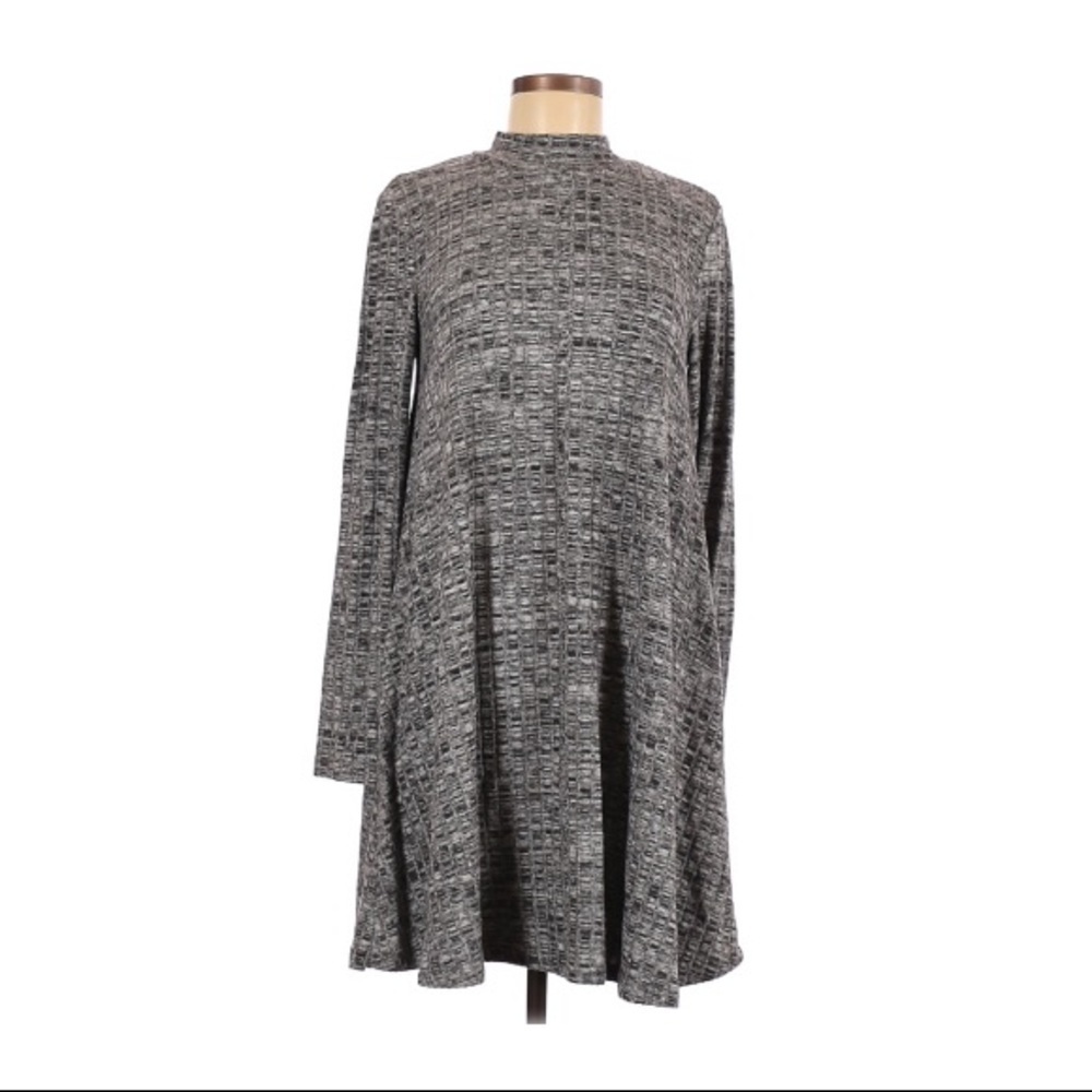 No Boundaries | A-Line Long Sleeve Dress Gray